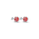 Elegant rose-shaped silver earrings with a bold red finish