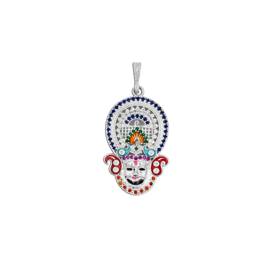 Sterling silver pendant featuring Khatu Shyamji, symbolizing devotion and blessings