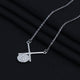 American Diamond Cross Design Silver Chain Pendant