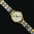 Beautiful Flowers Design Gold Plated Silver Quartz Watch