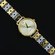 Beautiful Flowers Design Gold Plated Silver Quartz Watch