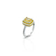 Yellow Rectangular Gemstone Silver Ring