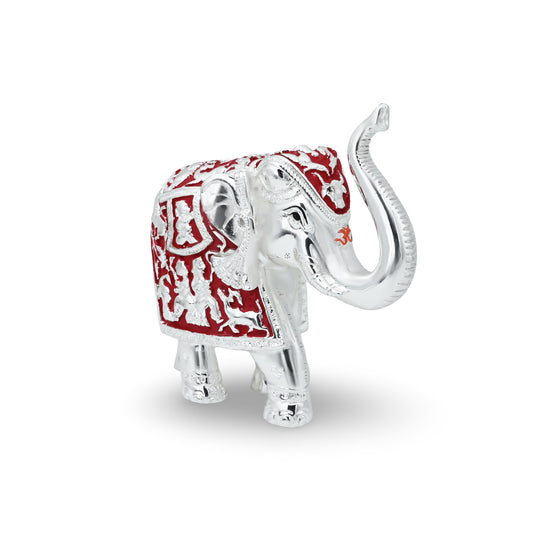 Elegant silver-plated antique elephant figurine, perfect for enhancing your home interior decor.