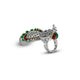 Silver Peacock Design Ring with Multi-Color Stones and Details.