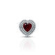 Sterling Silver Lavish Dark Red Heart Cut Gemstone Ring for Her