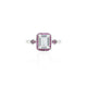 Silver Classic Pink Solitaire Ring