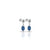 Silver Blue Oval Bead with Flower Design Earring for Girls