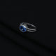 925 Silver Oval Dark Blue Stone Ring for Her