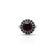 Sterling Silver Black Border Maroon Stone Ring