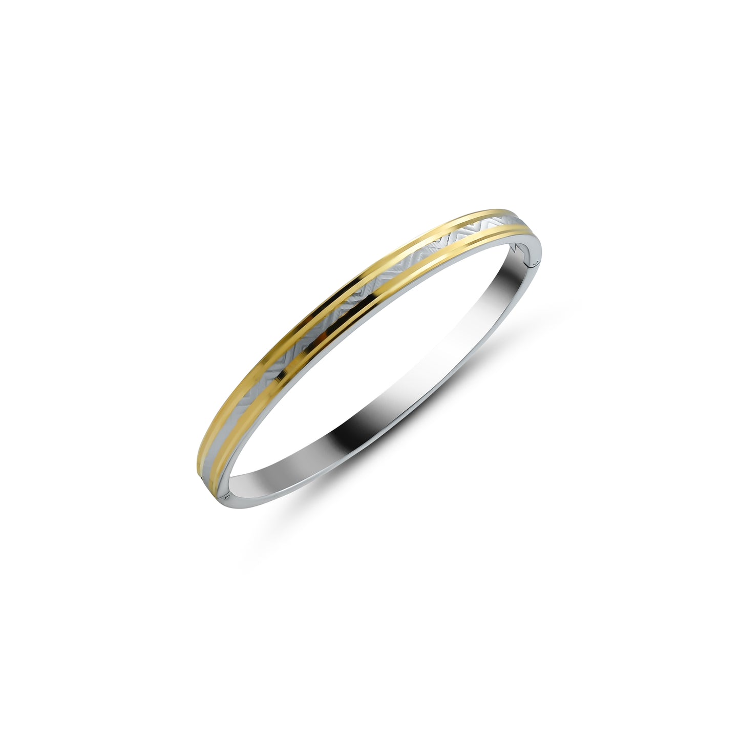 Stylish gold-plated silver kada with elegant design.