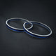 Royal Blue Stones Silver Bangles