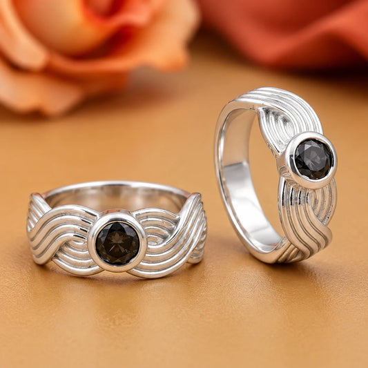 Silver Center CZ Gem Stone with Wave Design Bichhiya for Girls