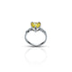 Sterling Silver Yellow Heart Shape Ring for Girls