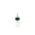 Silver Center Green Gem Stone Heart Shape Pendant for Girls