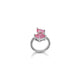 Sterling Silver Pink Stone Studded Ring