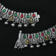 Traditional leaf design silver anklet with oxidised finish and colorful stones