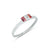 Stylish silver kada featuring a bold red gemstone accent