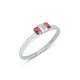 Stylish silver kada featuring a bold red gemstone accent