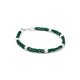 Men's silver bracelet with a combination of green and silver beads