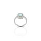 Sterling Silver Aquamarine Cushion Cut Ring for Women