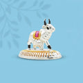 Auspicious Gold Plated Silver Cow & Calf Statue