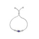 Stylish women's bracelet in sterling silver with a vibrant blue evil eye charm