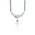 Traditional Black Beaded Silver Mangalsutra with Purple Gemstone