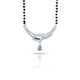 Traditional Black Beaded Silver Mangalsutra with Purple Gemstone