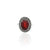 Silver Maroon Gemstone Girls Ring