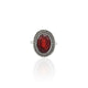 Silver Maroon Gemstone Girls Ring