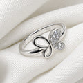 Sparkling Butterfly Silver Ring
