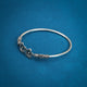 Oxidized Silver Floral Bangle