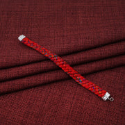 Silver Royal Red Knitted Kalava Moli Bracelet