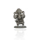 Silver Lord Ganesha Sitting On Mouse Murti