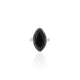 Elegant silver ring adorned with a black stone and intricate beaded detailing.