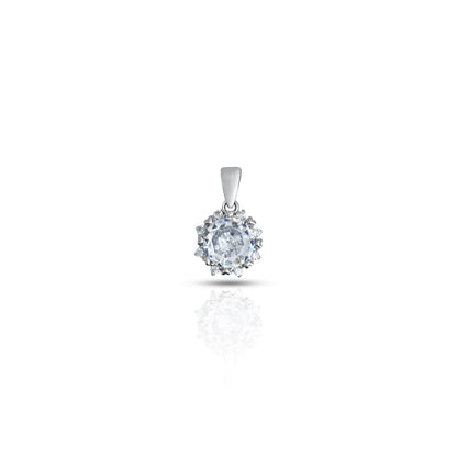 925 silver pendant featuring a center CZ stone with an elegant flower design for girls