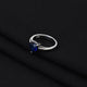 Stunning heart blue sapphire ring in sterling silver.