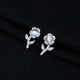 Flower Design Silver Stud Earrings