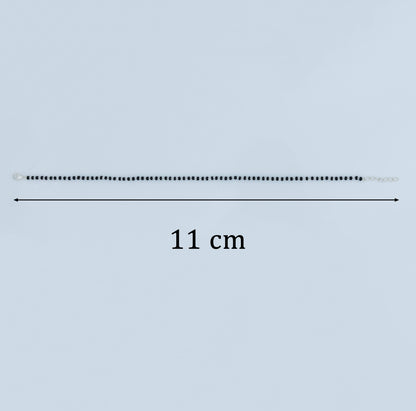 Traditional Daily Wear Silver Black Bead Anklet