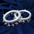 Stunning Heavy Silver Kada Payal for Bold Look
