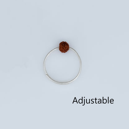 Silver Rudraksha Girls Ring