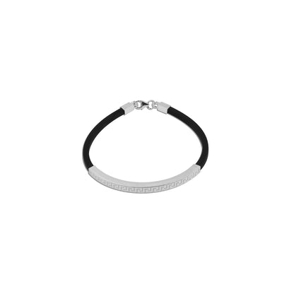 Stylish sterling silver bracelet featuring a designer look with an adjustable size