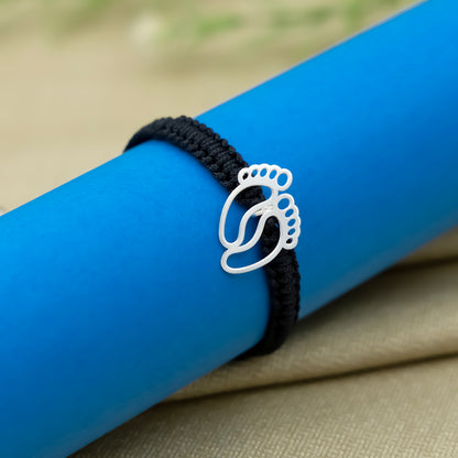 Silver Foot & Hand Pendant Dhaga Bracelets