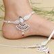 Elegant Silver Anklets with Peacock Design