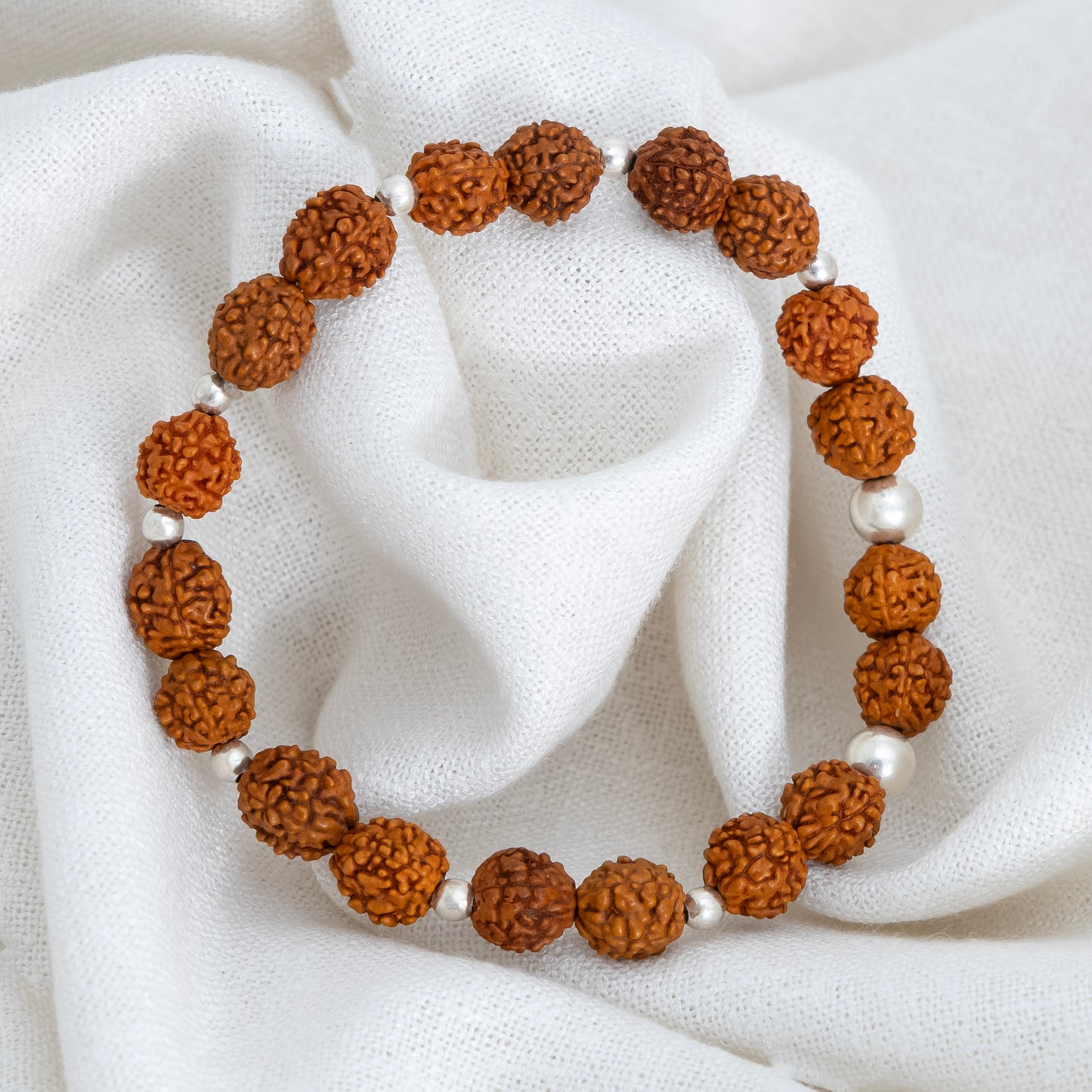 Shiv Energy Rudraksha Bracelet with Silver Accents
