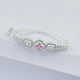 Graceful Silver Bracelet with Centered Light Pink Flower Stone for Girls.