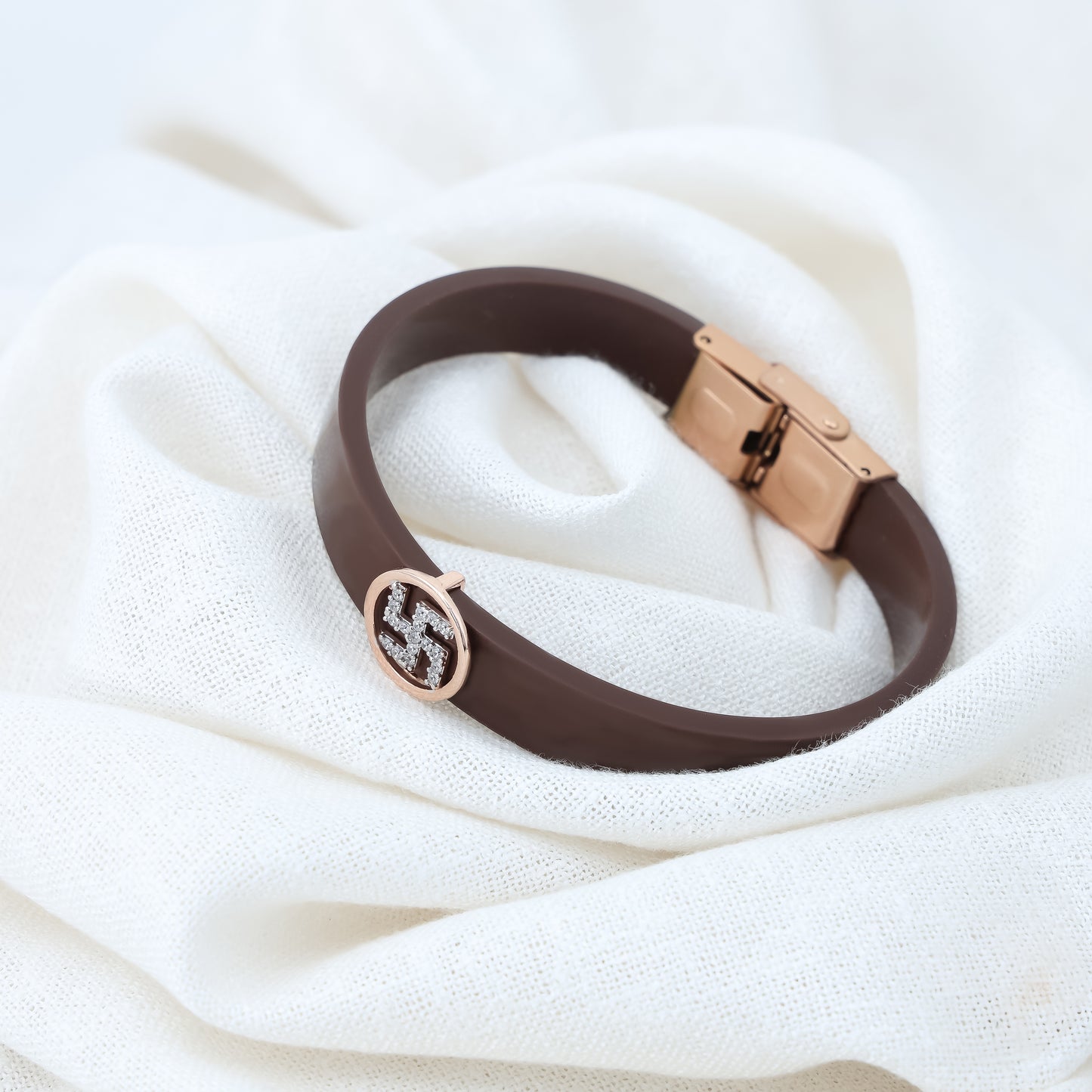 Classic Men's Silver Swastik Wristband