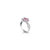 Light Pink Stone in Center Flower Design Silver Ring