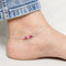 Silver Minimal Pink Stone Anklet