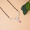 Gorgeous Silver Mangalsutra with Crystal stones-Embellished Pendant and Pink Moti.